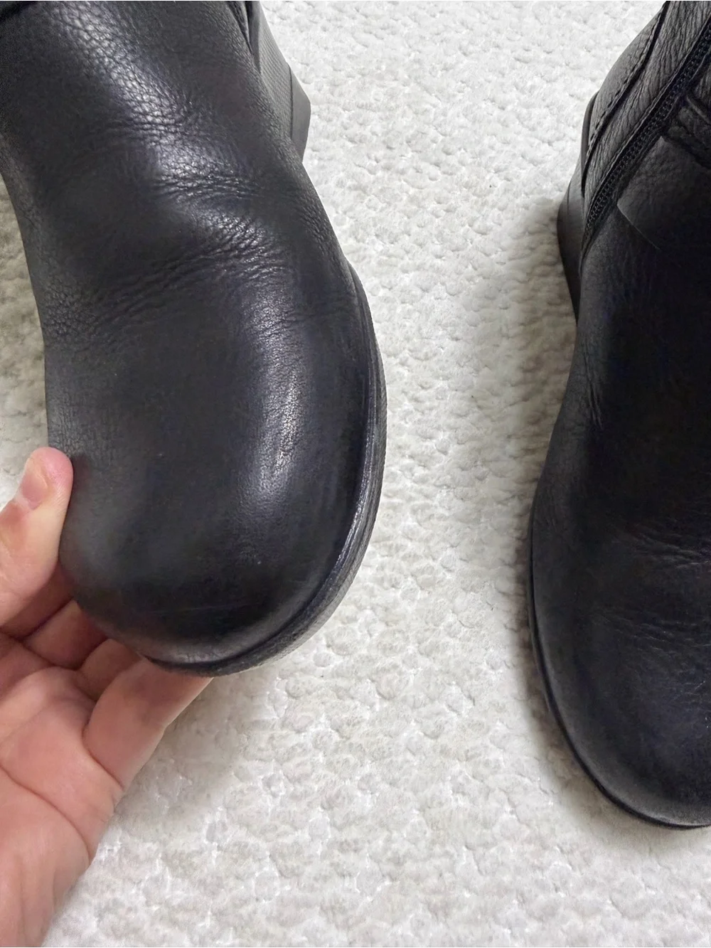 KEEN Black Leather Side Zip Kate Wedge Ankle Boots Women’s Size 8.5